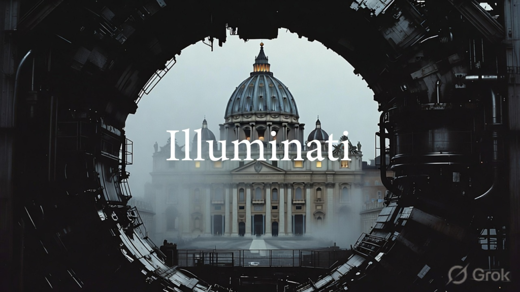 an image showing the Vatican Church and the CERN particle accelerator